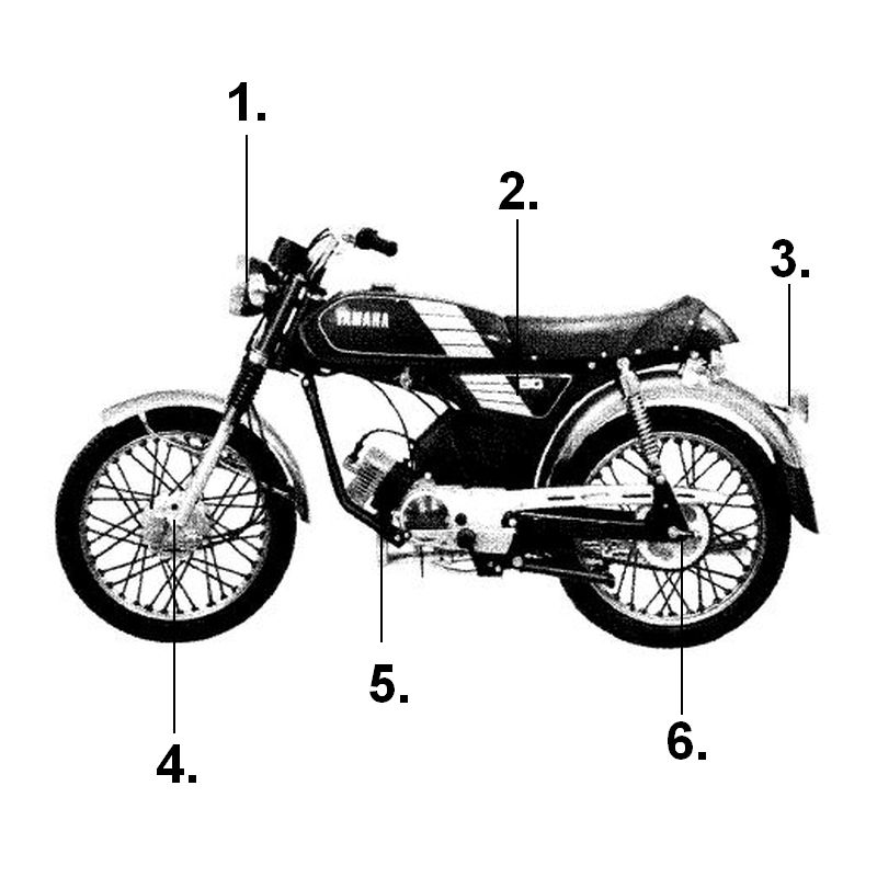 Chrom Auspuff Auspuffanlage Komplett Yamaha FS1 FS 1 DX : : Auto &  Motorrad