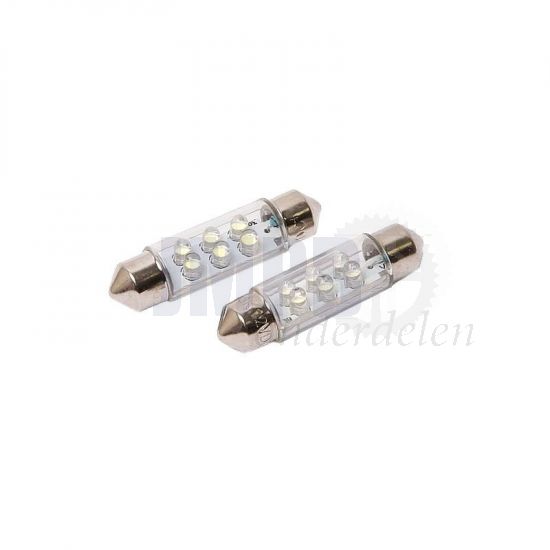 Buislamp 10X39MM 12 Volt LED - Per 2 stuks