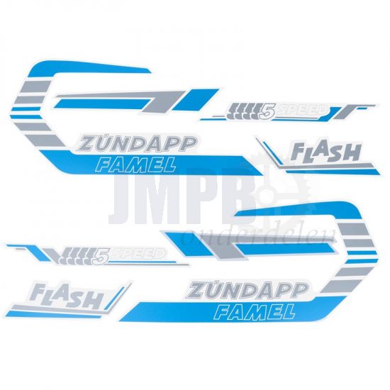 Stickerset Zundapp Famel Flash Blauw/Grijs