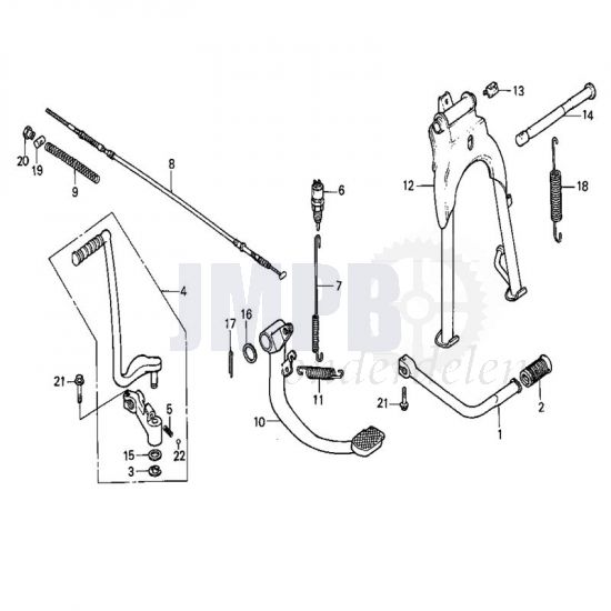 Pedalen / Kickstart / Standaard Honda MB50