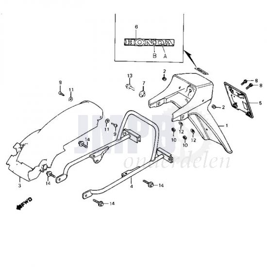 Achterspatbord Honda MB50