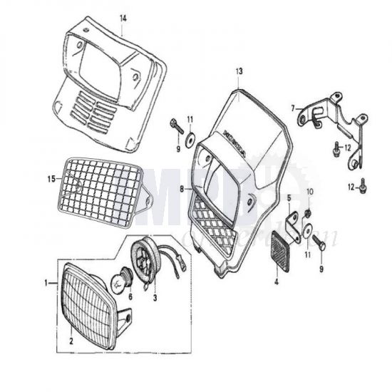 Koplamp / Koplampspoiler Honda MT50