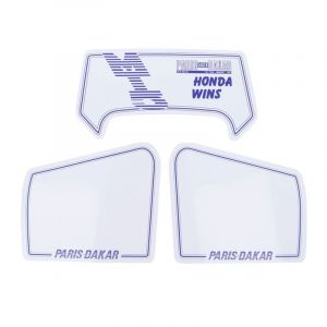 Stickerset Honda MT5 Dakar Honda Wins Wit/Blauw 3-Delig