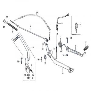 Kickstart / Schakel / Rem Pedalen Honda MT50