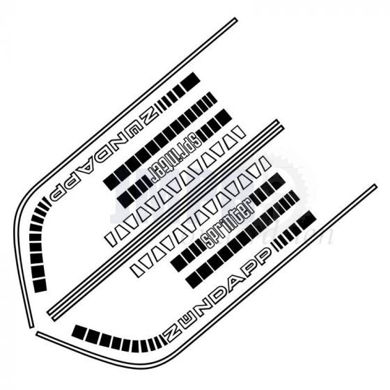 Stickerset Compleet Zundapp Sprinter 448-010 Zwart/Wit
