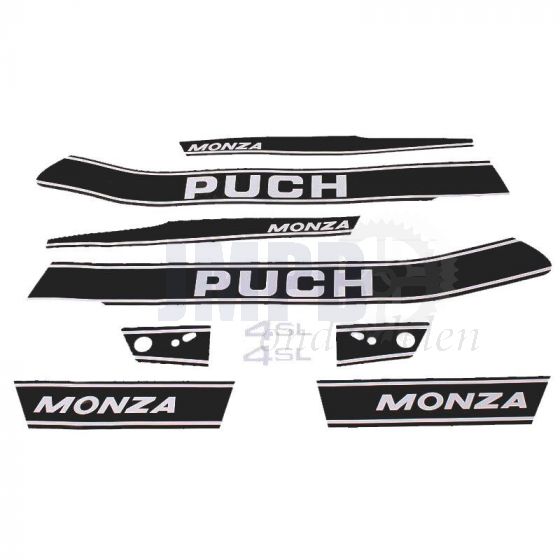 Stickerset Puch Monza 4SL Zwart/Wit