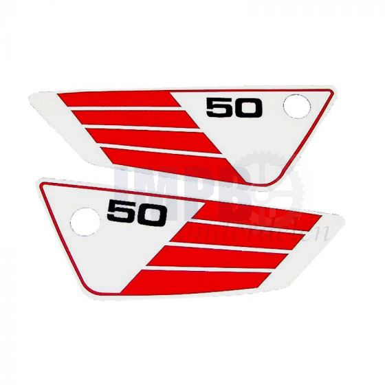 Zijkaststickerset Yamaha FS1 3E9 Rood/Wit