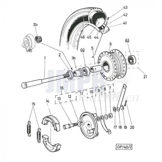 Voorwiel Puch Monza